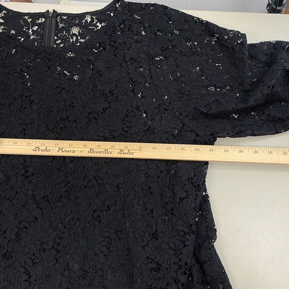 Roamans Top Womens 30W Black Lace Tunic Layered Asymmetric Dressy Whimsigoth - Picture 10 of 15